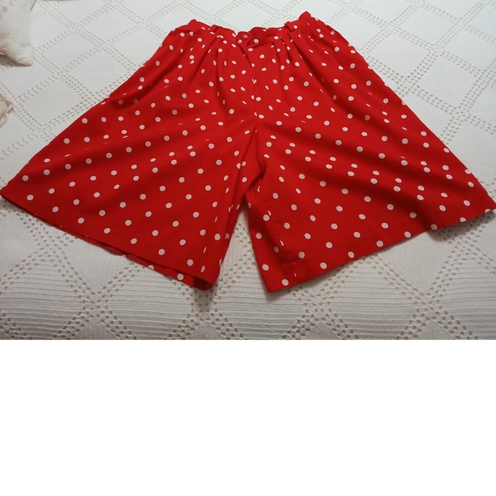 Jeremy Scott Red Shorts with Polka Dots